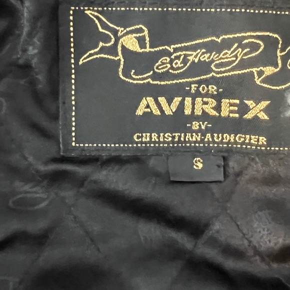 Vintage Ed Hardy Genuine Biker Leather Jacket. Christian Audigier. Size Small. - Picture 6 of 8